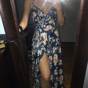 Navy Blue Floral Dress